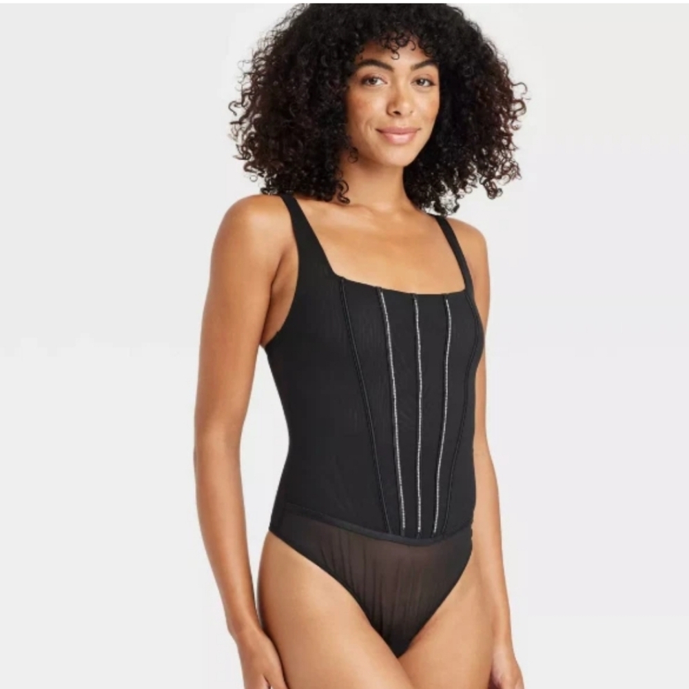Nwt AUDEN RHINESTINE BIDYSUIT LINGERIE teddy Designer Cavalli Y2k 2000s 2x Plus